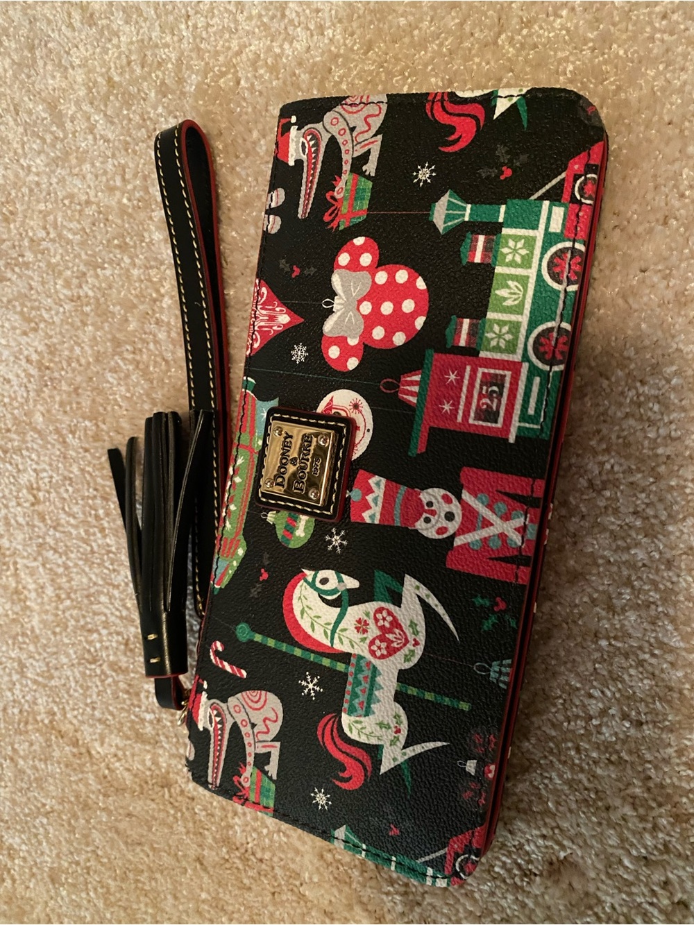 Dooney & Bourke Disney Wristlet Wallet Holiday Toy Print